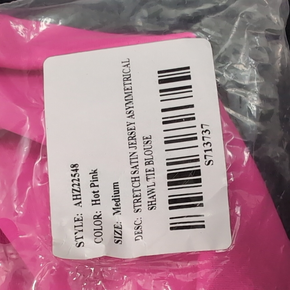 NWT DOLLS KILL Hot Pink tie crop top Asymmetrical Sz M Horoscopez - Picture 9 of 10